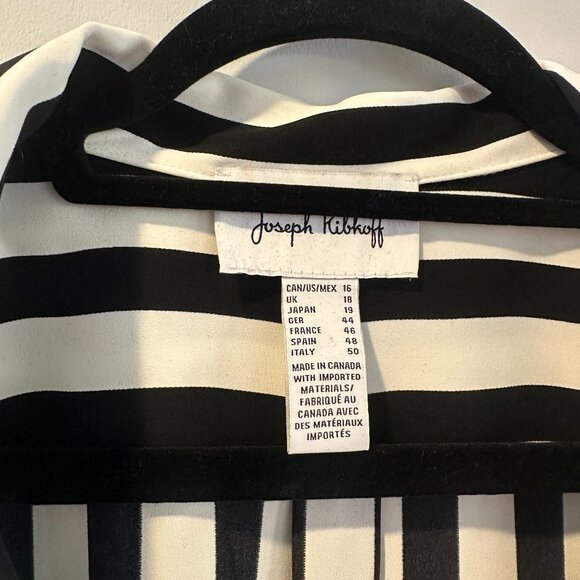 Joseph Ribkoff Black and White Striped Button Down Shirt Blouse US size 16 - Picture 6 of 9